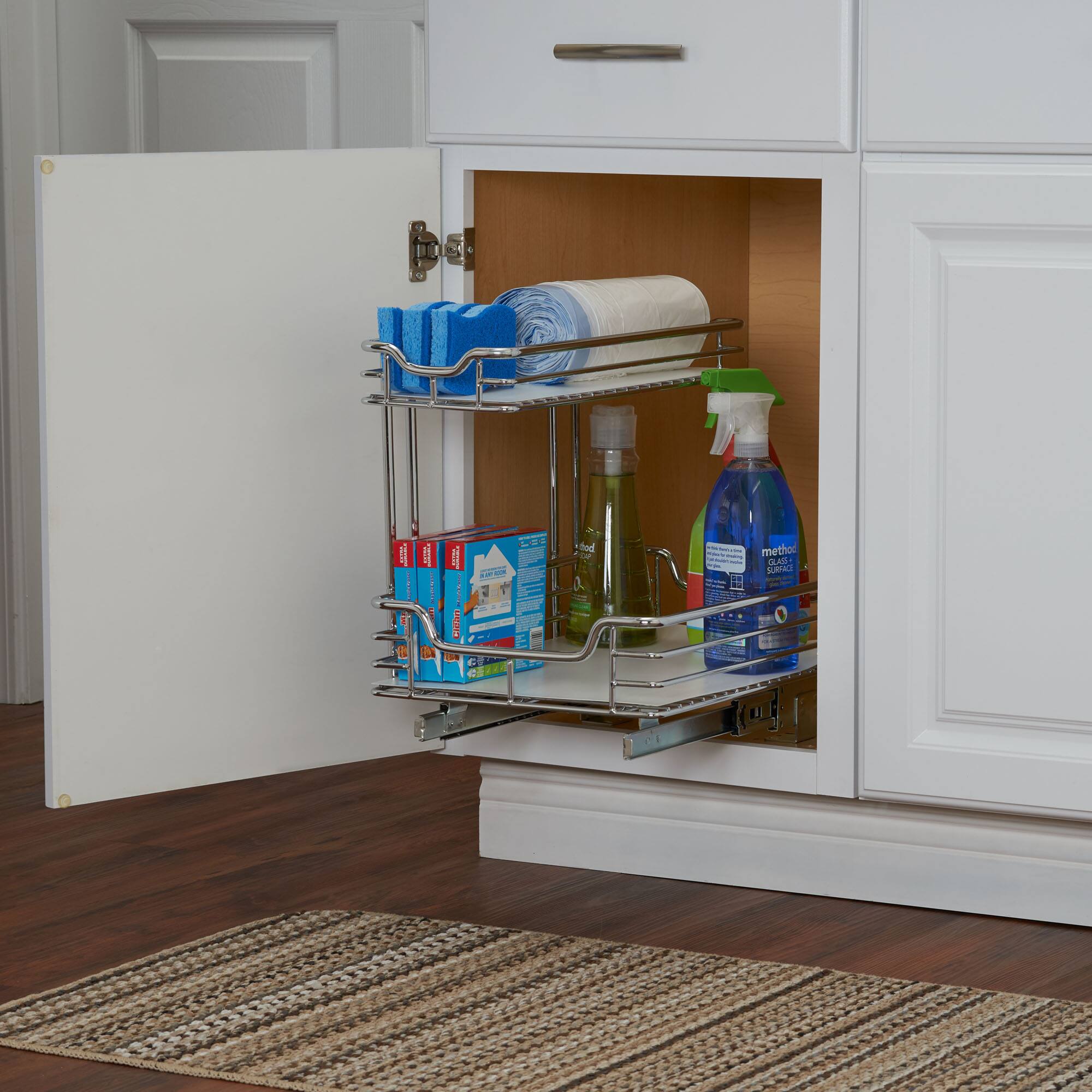 Household Essentials Glidez Lined 2-Tier Cabinet Organizer